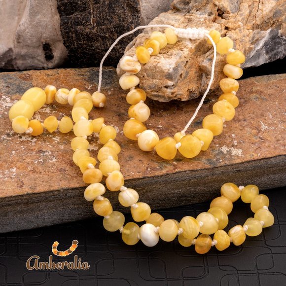 Baby teething Baltic Amber Necklace an bracelet Set 13" and adjustable bracelet - Picture 10 of 16